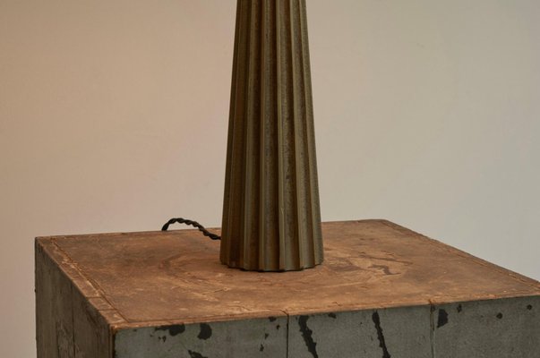 French Brutalist Table Lamp in Cast Brass, 1960s-FEW-2024249