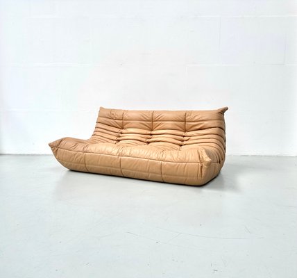 French Camel Leather 3-Seater Togo Sofa by Michel Ducaroy for Ligne Roset-XLZ-2008868