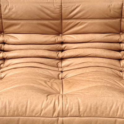 French Camel Leather 3-Seater Togo Sofa by Michel Ducaroy for Ligne Roset-XLZ-2008868