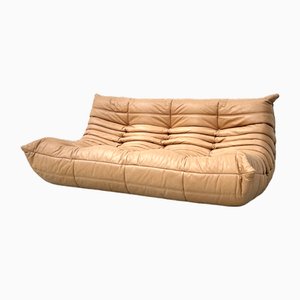 French Camel Leather 3-Seater Togo Sofa by Michel Ducaroy for Ligne Roset-XLZ-2008868