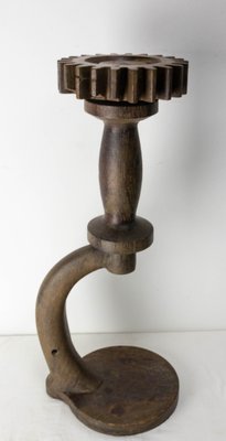 French Carved Oak Plant Holder, 1940s-RIU-1194215