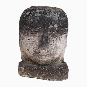 French Carved Stone Head Sculpture-JRP-1185358