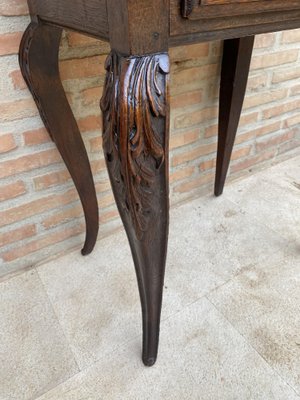 French Carved Walnut Side Table, 1940s-NOU-1726548