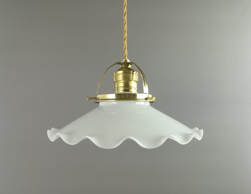 French Ceiling Lamp with Brass Ceiling Rosette-KDB-1358156