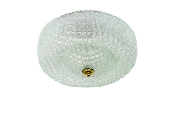 French Ceiling Light in Glass and Brass, 1960-RIU-1346161