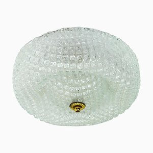 French Ceiling Light in Glass and Brass, 1960-RIU-1346161