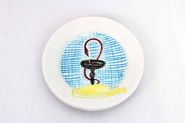 French Ceramic Hygeia Plate by R. Poiros, 1960s-BQF-843404