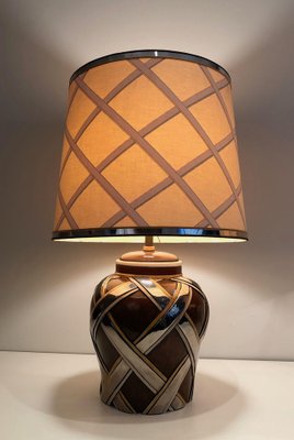 French Ceramic Lamps. 1970s, Set of 2-BA-1365384