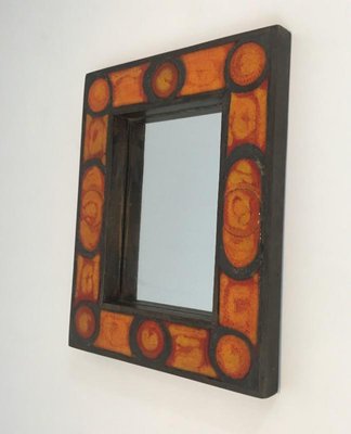 French Ceramic Mirror, 1970s-BA-766248