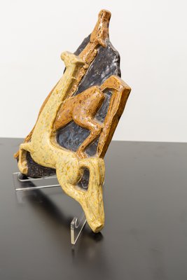 French Ceramic Relief with 2 Horses, 1960s-UJE-688551