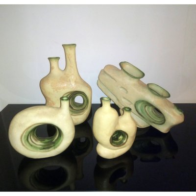 French Ceramic Vases, 1960s, Set of 4-YGE-590376