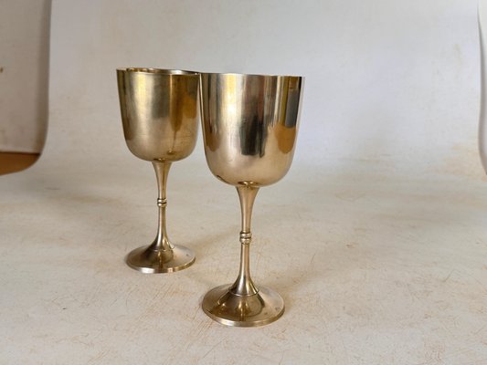 French Chalices in Silvered Coloured Metal, France, 1960s, Set of 2-UR-1796811