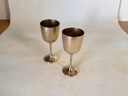 French Chalices in Silvered Coloured Metal, France, 1960s, Set of 2-UR-1796811