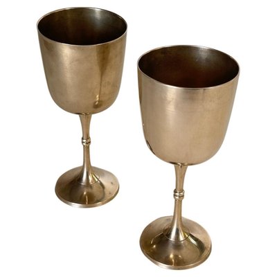 French Chalices in Silvered Coloured Metal, France, 1960s, Set of 2-UR-1796811