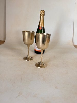 French Chalices in Silvered Coloured Metal, France, 1960s, Set of 2-UR-1796811