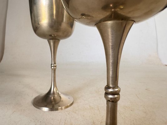 French Chalices in Silvered Coloured Metal, France, 1960s, Set of 2-UR-1796811