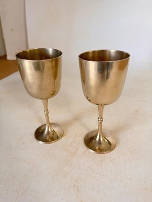 French Chalices in Silvered Coloured Metal, France, 1960s, Set of 2-UR-1796811