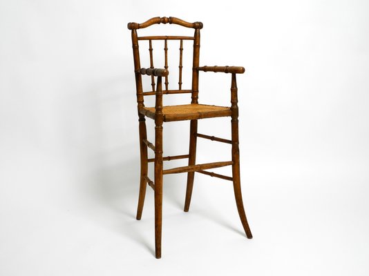 French Child's Highchair in Bentwood with Viennese Wicker Seat, 1930s-RR-1438681