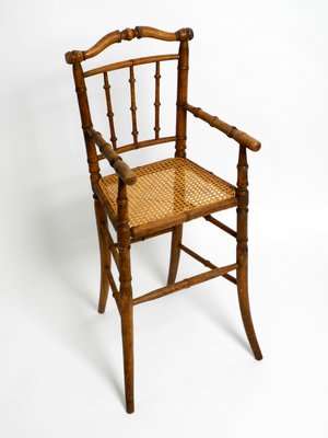 French Child's Highchair in Bentwood with Viennese Wicker Seat, 1930s-RR-1438681