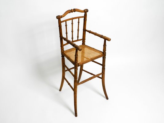 French Child's Highchair in Bentwood with Viennese Wicker Seat, 1930s-RR-1438681