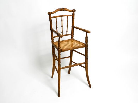 French Child's Highchair in Bentwood with Viennese Wicker Seat, 1930s-RR-1438681