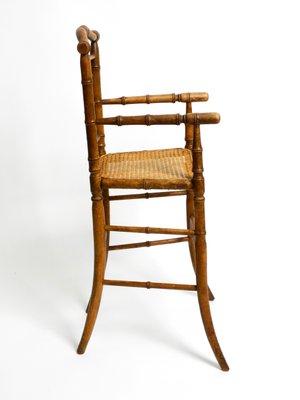 French Child's Highchair in Bentwood with Viennese Wicker Seat, 1930s-RR-1438681