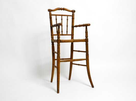 French Child's Highchair in Bentwood with Viennese Wicker Seat, 1930s-RR-1438681