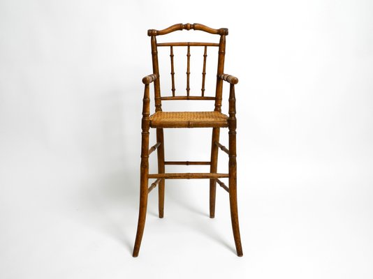 French Child's Highchair in Bentwood with Viennese Wicker Seat, 1930s-RR-1438681