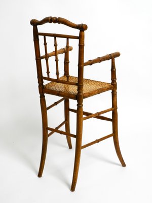 French Child's Highchair in Bentwood with Viennese Wicker Seat, 1930s-RR-1438681