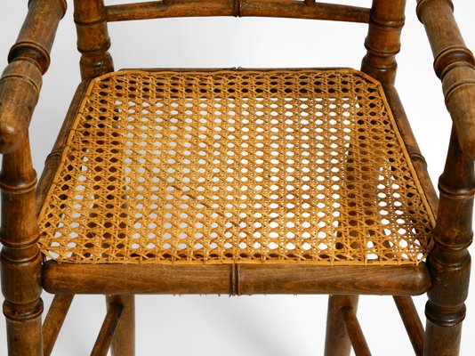 French Child's Highchair in Bentwood with Viennese Wicker Seat, 1930s-RR-1438681