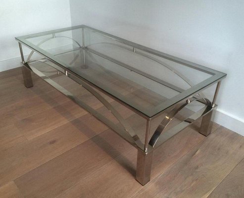 French Chrome Coffee Table, 1960s-BA-658621