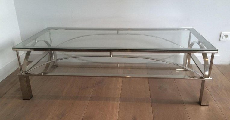 French Chrome Coffee Table, 1960s-BA-658621