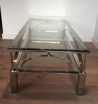 French Chrome Coffee Table, 1960s-BA-658621