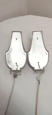 French Classic Crystal and Brass Wall Lights, 1950s, Set of 2-RGF-1092023