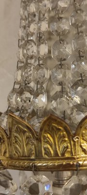 French Classic Crystal and Brass Wall Lights, 1950s, Set of 2-RGF-1092023