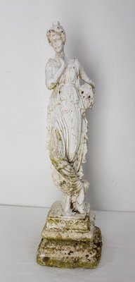 French Classical Style Painted Concrete Woman Statuette, 1960-RIU-2018633