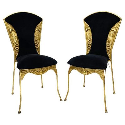 French Cleopatra Dining Chairs, 1970s, Set of 2-UCH-1324684