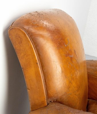 French Club Armchair in Cognac Leather, 1930s-RIU-1800663