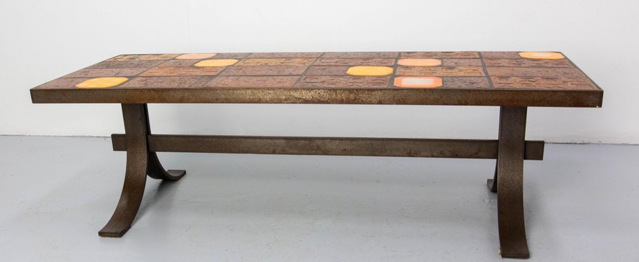 French Coffee Table in Glazed Ceramic, 1960-RIU-1735612