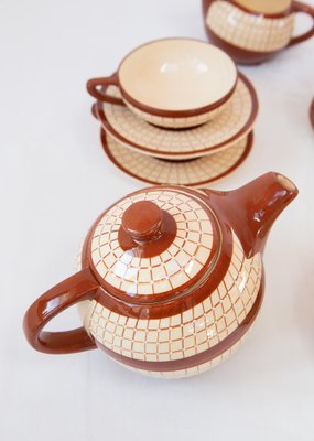 French Coffee Tea Set from Longchamp, 1930s, Set of 23-JWI-1780468