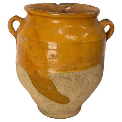 French Confit Pot in Yellow Glazed Terracotta, Late 19th Century-RIU-1752829