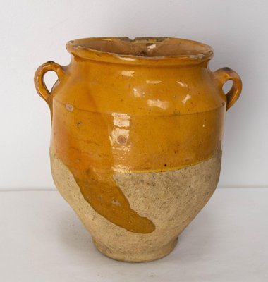 French Confit Pot in Yellow Glazed Terracotta, Late 19th Century-RIU-1752829