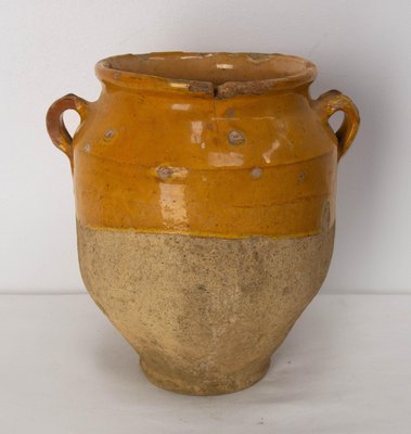 French Confit Pot in Yellow Glazed Terracotta, Late 19th Century-RIU-1752829