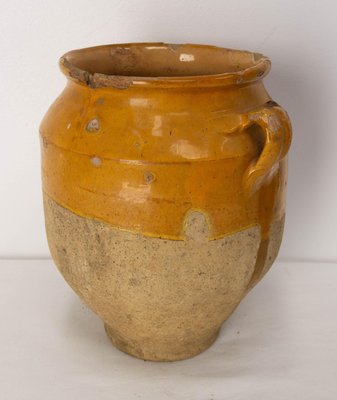 French Confit Pot in Yellow Glazed Terracotta, Late 19th Century-RIU-1752829