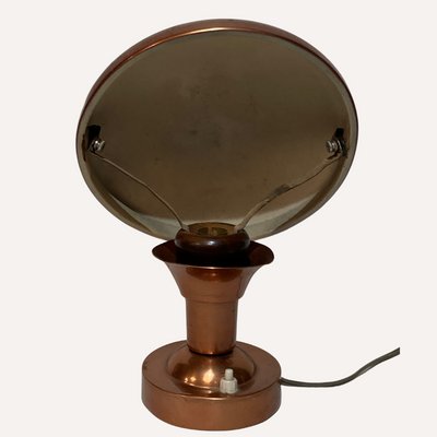 French Copper and Teak Table Lamp, 1950s-BHG-1091988