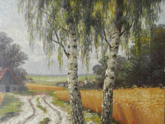 French Countryside View, Mid 20th-Century, Oil on Canvas-ARU-1113537