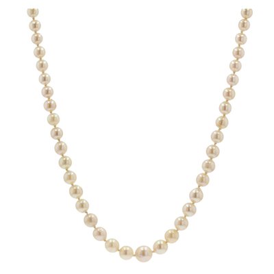 French Cream Cultured Pearl Falling Necklace-OLU-981473