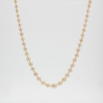 French Cream Cultured Pearl Falling Necklace-OLU-981473