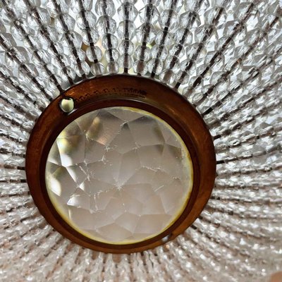 French Crystal and Bronze Ceiling Light, 1950s-TBU-2028095