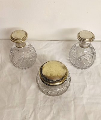 French Crystal Bathroom Set, 1940s, Set of 3-RGF-1304389